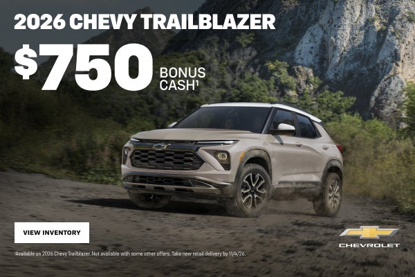 2026 Chevy Trailblazer.$750 Bonus Cash.